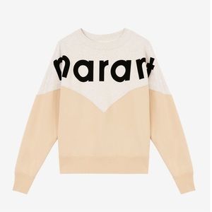 Isabel Marant Houston Two-Tone Logo Sweatshirt, honey color size 40